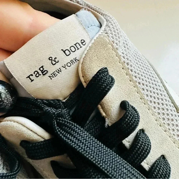 Rag & Bone Retro Runner Suede/Leather Trimmed Recycled Mesh Sneakers - Picture 5 of 10